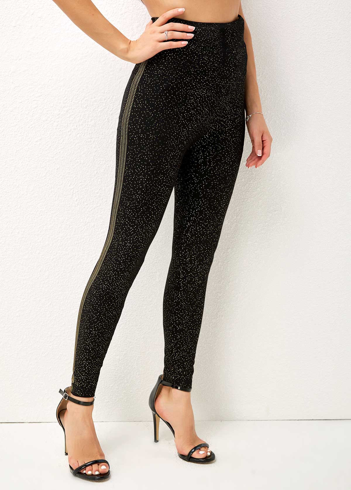 Skinny High Waist Hot Stamping Dot Pants