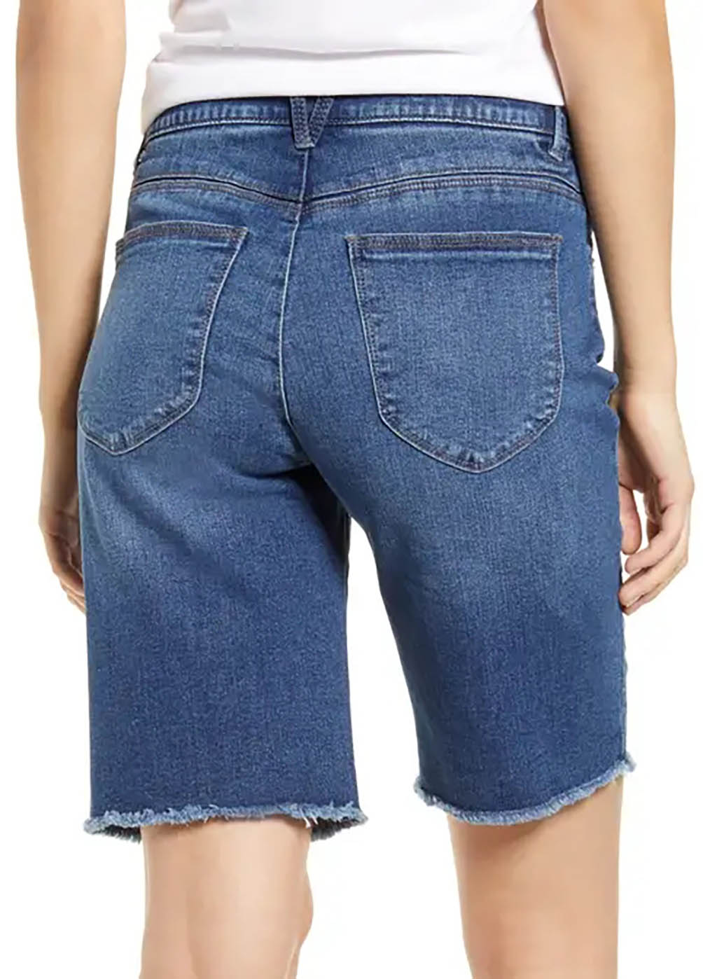 Button Up High Waisted Denim Blue Shorts